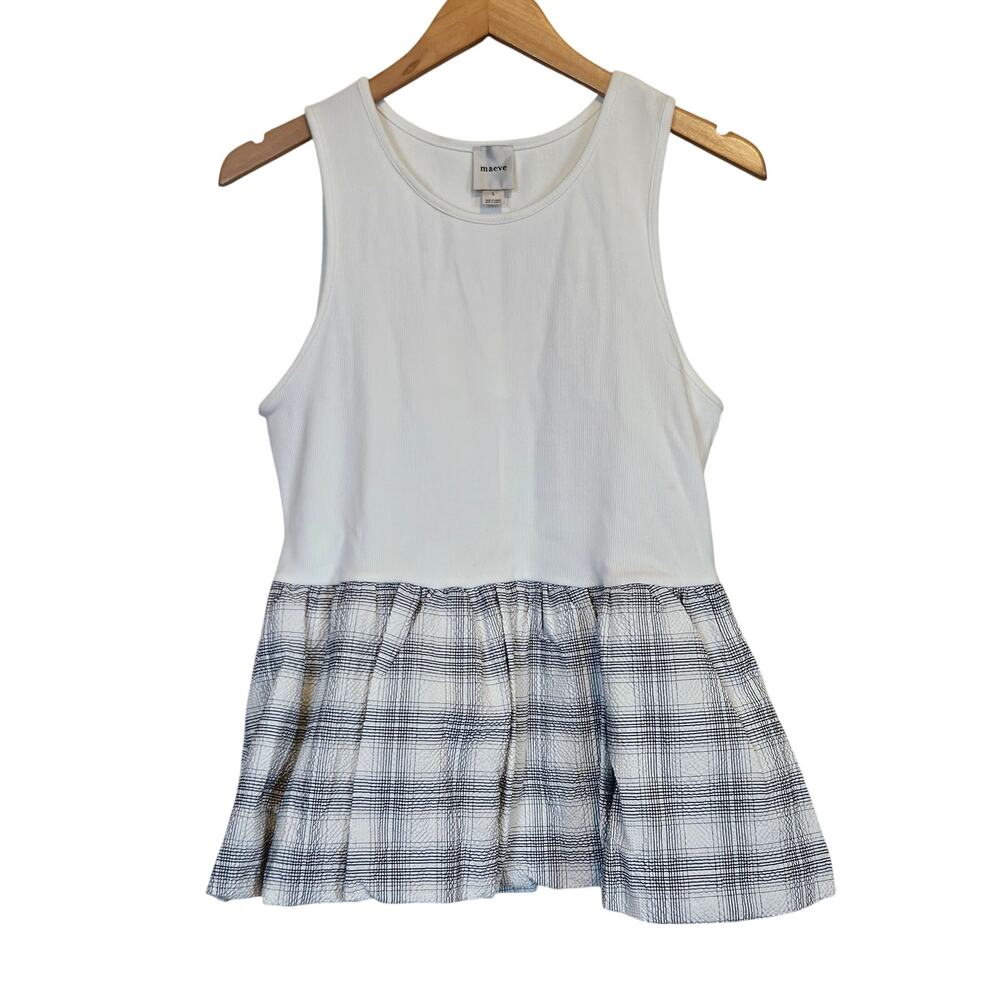 Maeve Anthropologie Bubble Peplum Tank Top Women's Size Large‎ Casual Summer